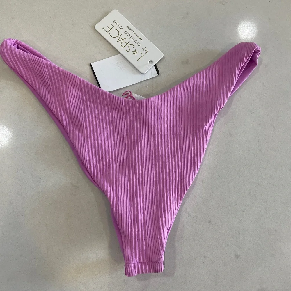 L*Space Purple Cabana Ribbed V-Wire Bikini | NWT Size M